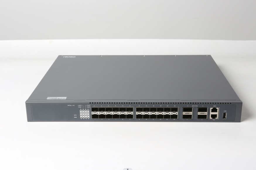 24 10GE/GE SFP+ ports, 4 100GE/40GE QSFP 28 ports